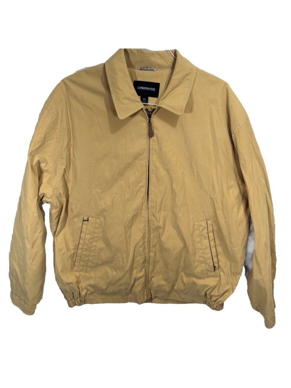 London Fog Golf Jacket Mens XL Tan Harrington Full Zip Lightweight Windbreaker